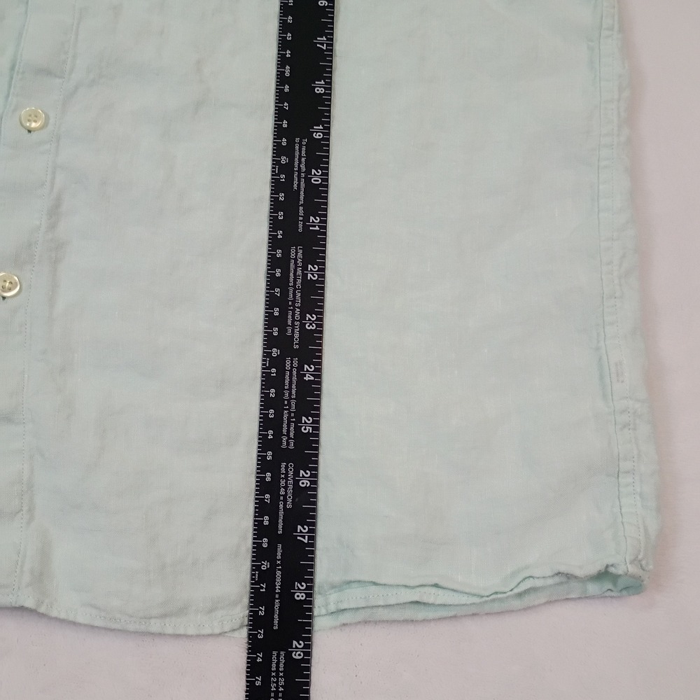 Murano Baird McNutt Linen Shirt Mens Large Mint Green Short Sleeve Button Up - Picture 6 of 11